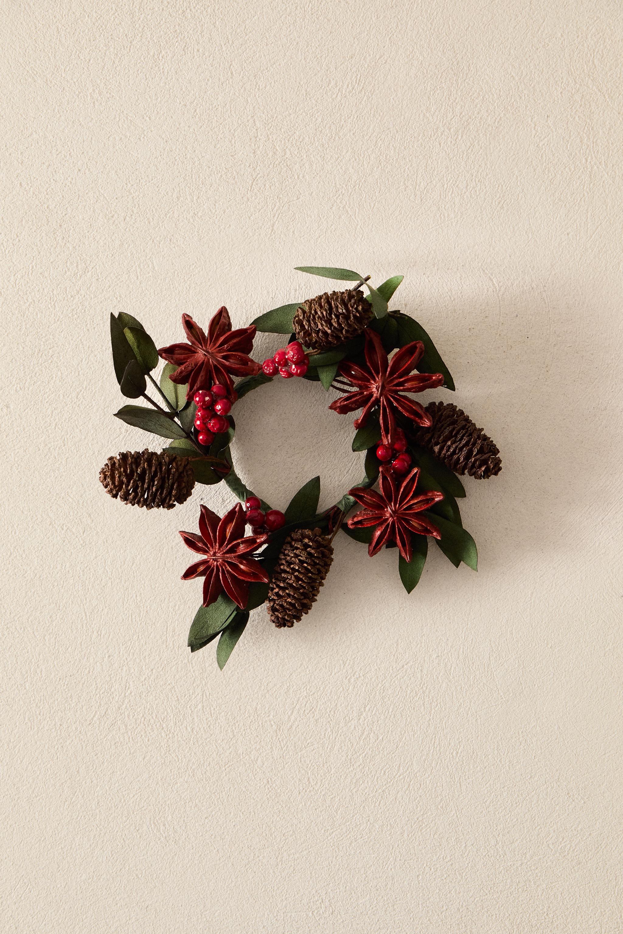 SET OF DRIED LEAF CHRISTMAS NAPKIN HOLDERS (SET OF 4)